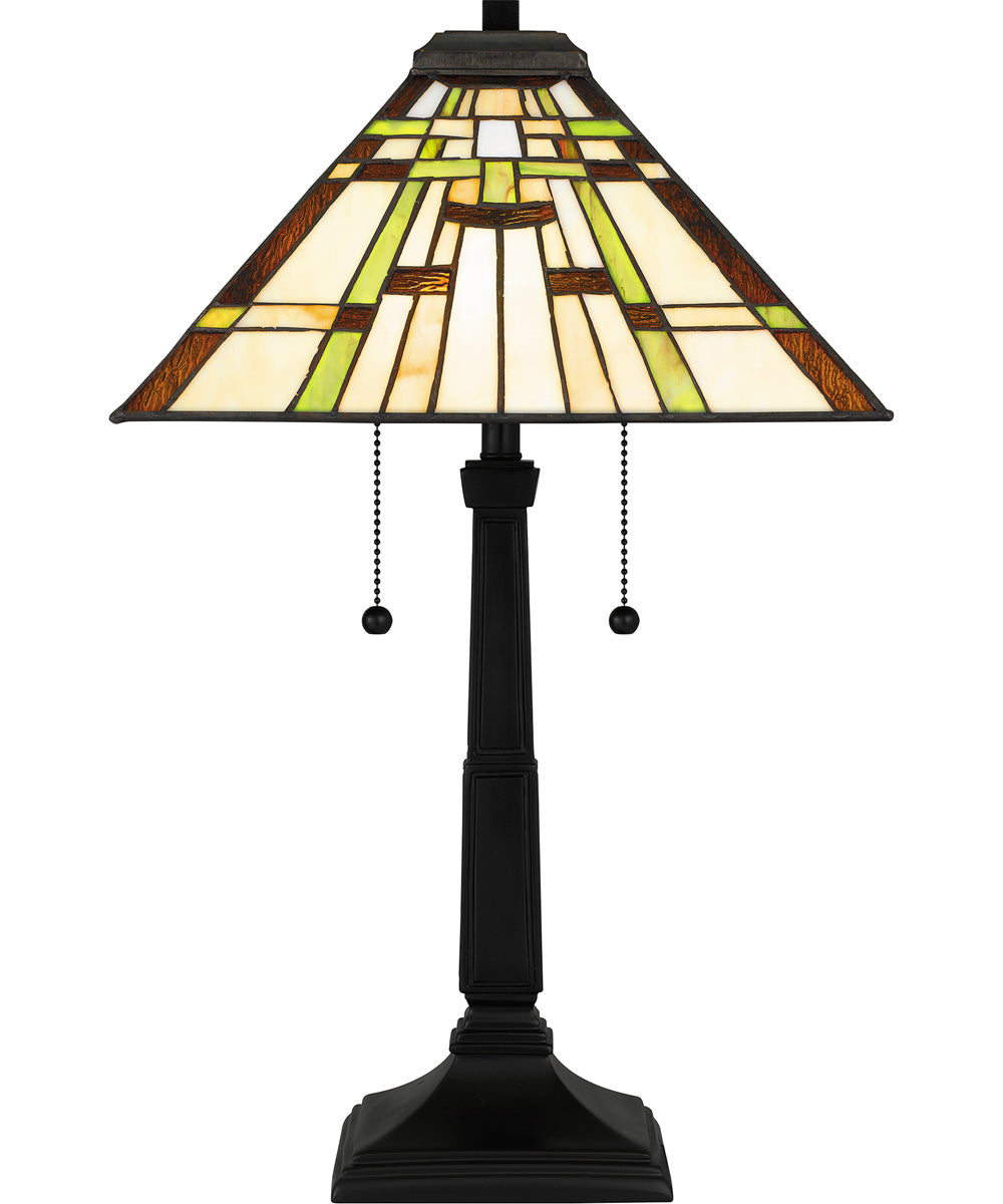 Tiffany Small 2-light Table Lamp Matte Black