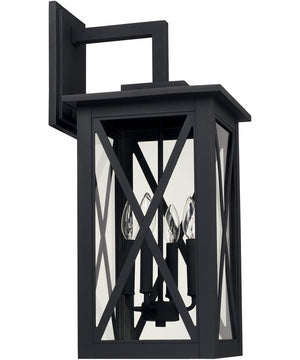 Avondale 4-Light Outdoor Wall Mount In Black With Clear Glass