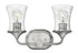 16"W Thistledown 2-Light Bath Two Light in Brushed Nickel with Clear