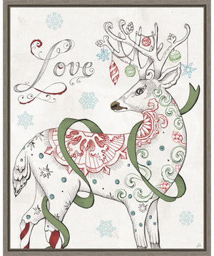 Framed Christmas Season V by Daphne Brissonnet Canvas Wall Art Print (23  W x 28  H), Sylvie Greywash Frame