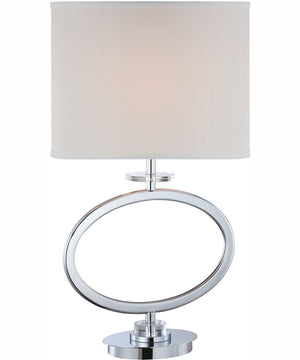 Renia 1-Light Table Lamp Chrome/White Fabric Shade