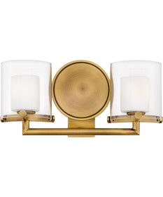 Rixon 2-Light Vanity in Heritage Brass