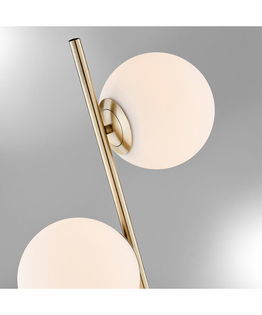 Lencho 2-Light 2-Light Floor Lamp Gold/Frost Glass Shade