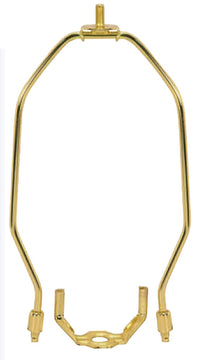 15"H Polished Brass Heavy Duty Harp Fitter For Lamp Shades