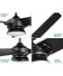 Edwidge 3-Blade 52-Inch DC Motor LED Contemporary Ceiling Fan Black