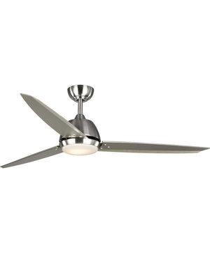 Oriole 60" 3-Blade Ceiling Fan with LED Light Brushed Nickel