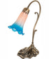 15" High Pink/Blue Tiffany Pond Lily Accent Lamp