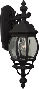 22"H French Style 1-Light Outdoor Wall Matte Black