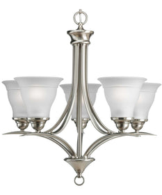 Trinity 5-Light Etched Glass Traditional Chandelier Light Brushed Nickel