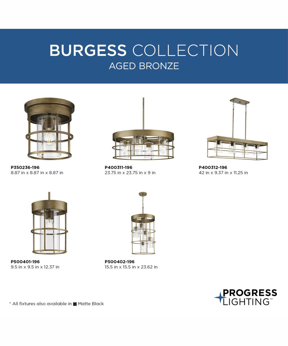 Burgess 1-Light Modern Farmhouse Pendant Aged Bronze