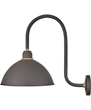 Foundry Dome 1-Light Large Tall Gooseneck Outdoor Barn Light in Museum Bronze