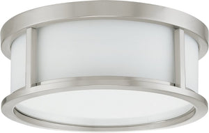13"W Odeon 2-Light Close-to-Ceiling Brushed Nickel
