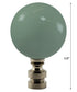 Ceramic Sage Green Ball Nickel Base Lamp Finial 2.25"h