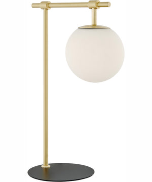 Lencho 1-Light Table Lamp Gold/Frost Glass Shade
