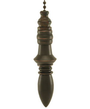 Classic Spire Fan Pull 3"h Oiled Bronze Base Chain