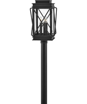 Montecito 3-Light Medium Outdoor Post Top or Pier Mount Lantern in Museum Black
