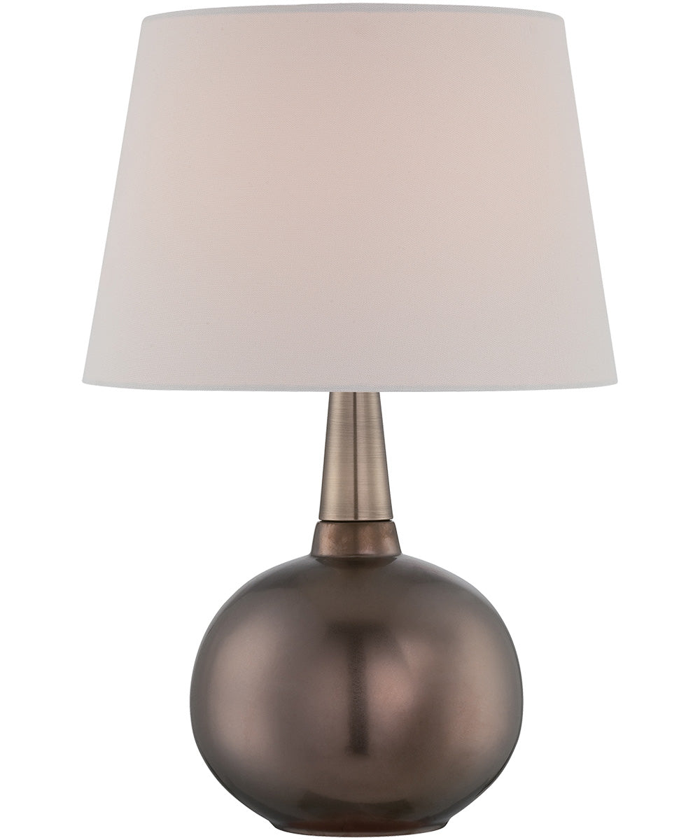 Geordi 1-Light Table Lamp Copper Brz Ceram/Off-White Fabric Shade