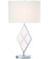 Molten 2-Light Table Lamp W/Led Night Chrome/White Fabric