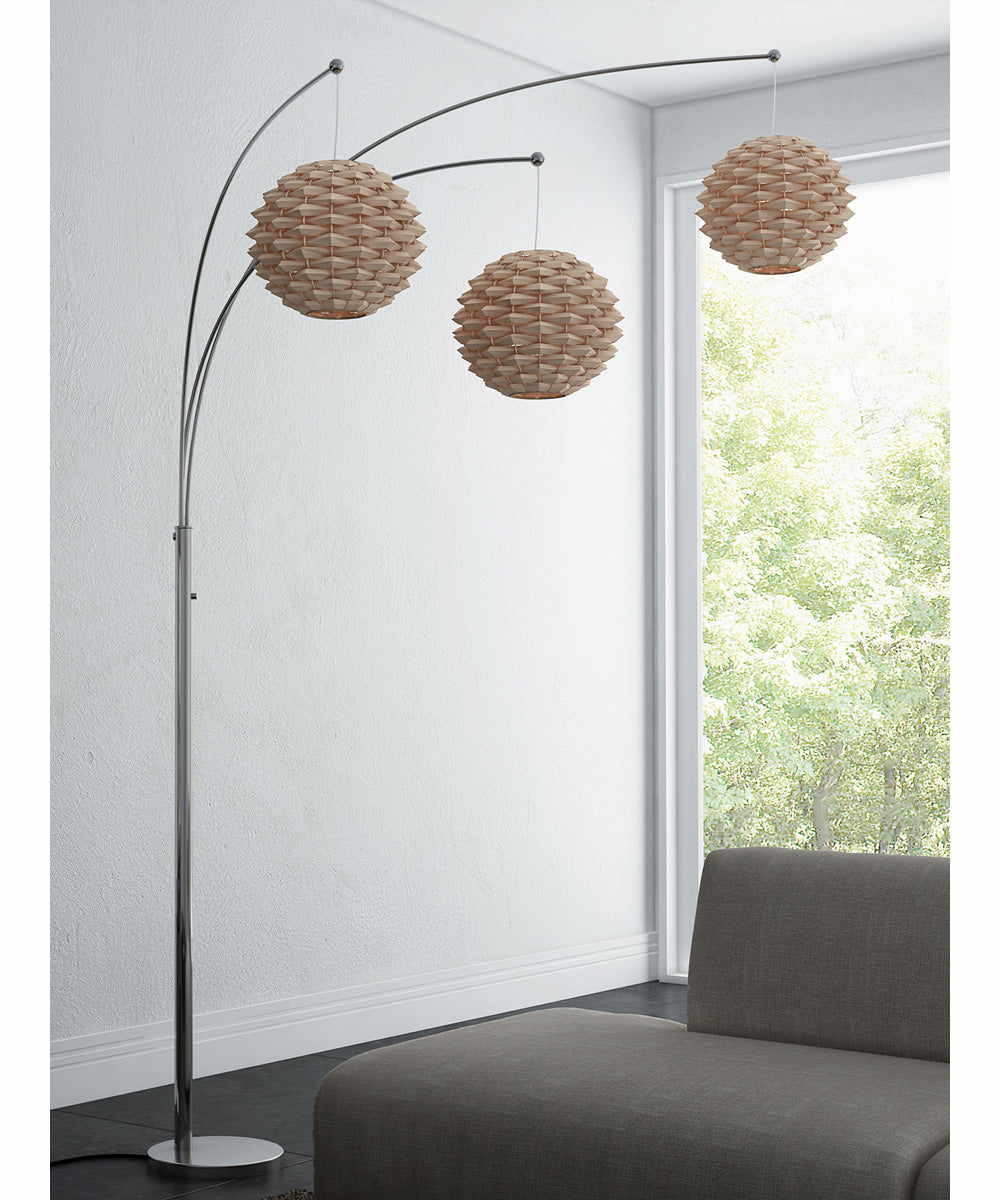 Linterna 3-Light 3-Light Arch Lamp Ps/Nat. Finish Bamboo Shade