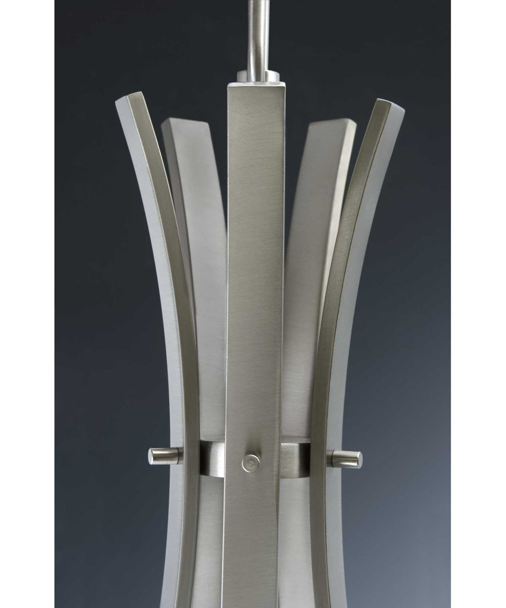 Wisten 1-Light Etched Glass Modern Mini-Pendant Light Brushed Nickel