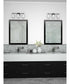 Replay 3-Light Etched Glass Modern Bath Vanity Light Textured Black