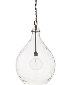 Bristol 1-Light Pendant In Farm House With Clear Water Glass