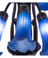 24" Wide Blue Tiffany Pond Lily 12 Light Chandelier