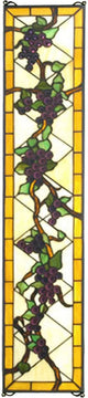 36"H x 8"W Jeweled Grape Stained Glass Window