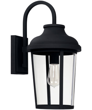 Dunbar 1-Light Outdoor Wall Mount In Black With Clear Glass