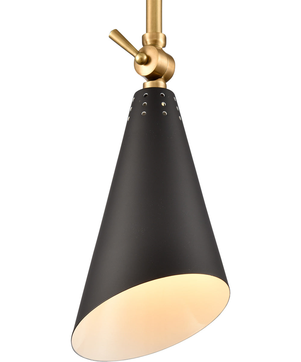 Luca 4.5'' Wide 1-Light Mini Pendant Natural Brass/Black