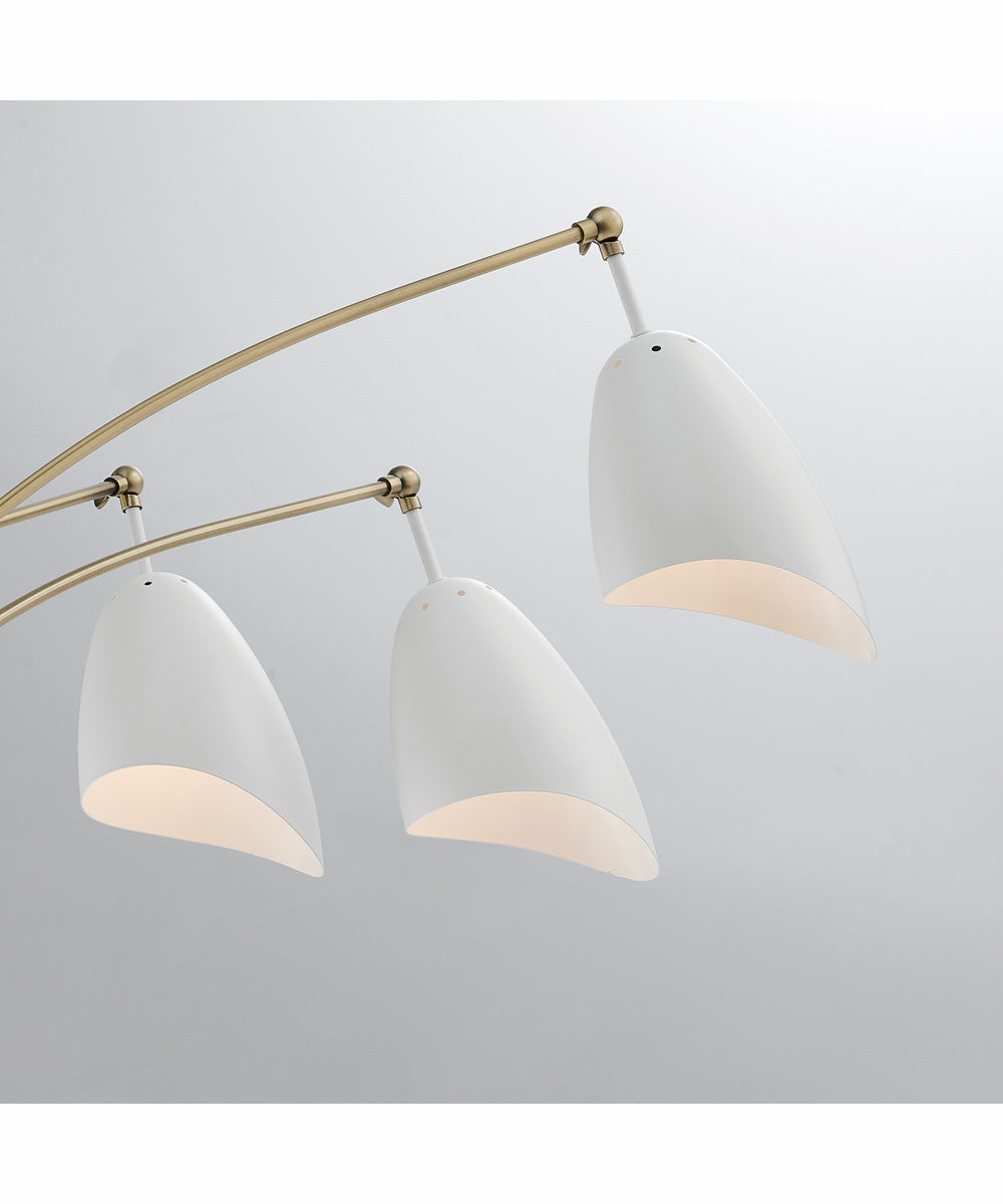 Tanko 1-Light 3-Light Arch Lamp Antique Brass/White