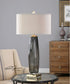 33"H Vilminore Gray Glass Table Lamp