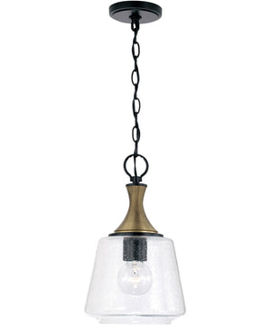 Amara 1-Light Pendant Matte Black with Brass