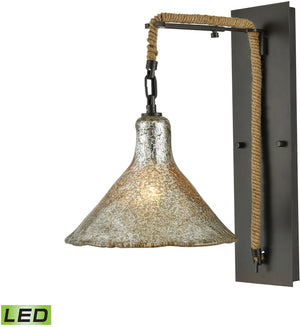 10"W Hand Formed Glass 1-Light LED Wall Sconce Oil Rubbed Bronze