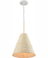 Abaca 12'' Wide 1-Light Pendant - Textured White