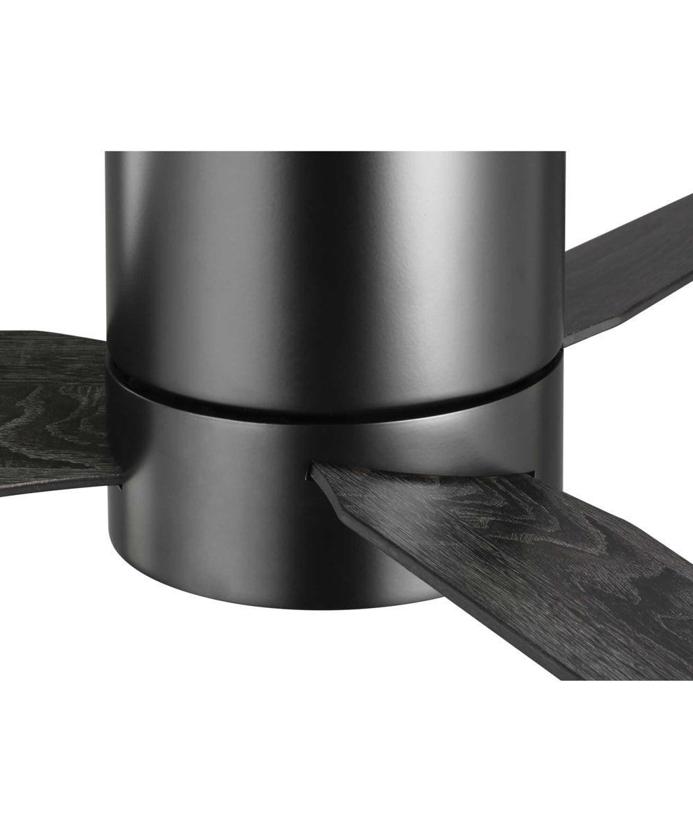 Braden 44" 3-Blade Matte LED Mid-Century Modern Indoor Hugger Ceiling Fan Black