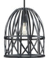 Chastain  1-Light Basket Farmhouse Pendant Light Cerused Black Oak