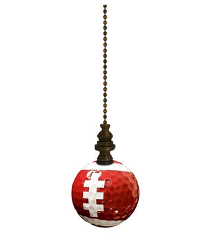 Football Ceiling Fan Pull, 2.25"h with 12" Antiqued Brass Chain
