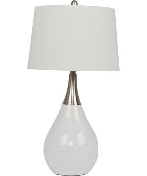 1-Light Table Lamp Gloss White/Brushed Polished Nickel