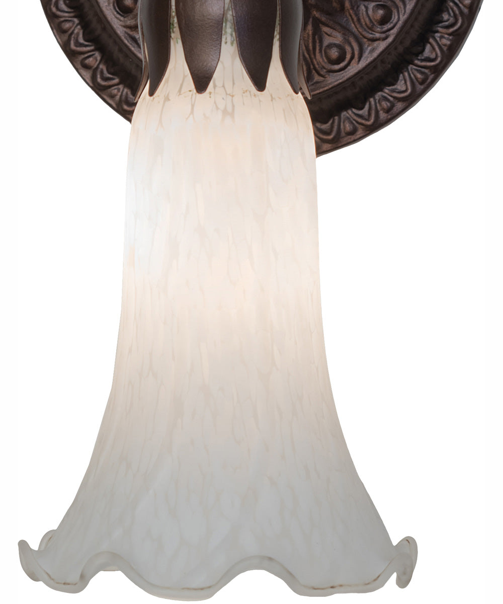 5.5" Wide White Tiffany Pond Lily Wall Sconce