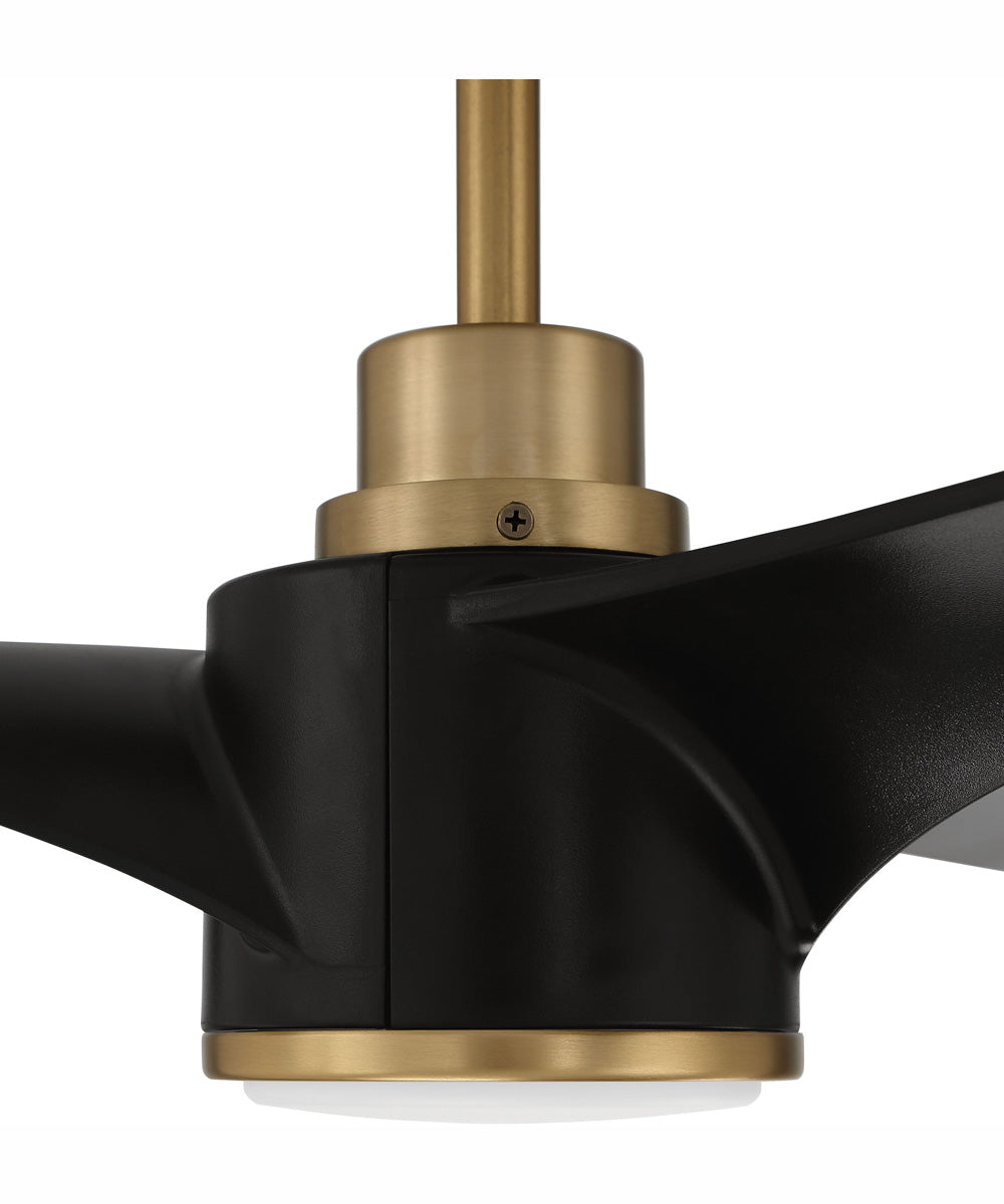 60" Phoebe 1-Light Ceiling Fan Flat Black/Satin Brass