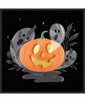 Framed Hocus Pocus Halloween V by Gia Graham Canvas Wall Art Print (30 W x 30 H), Sylvie Black Frame