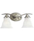 Trinity 2-Light Etched Glass Traditional Bath Vanity Light Brushed Nickel