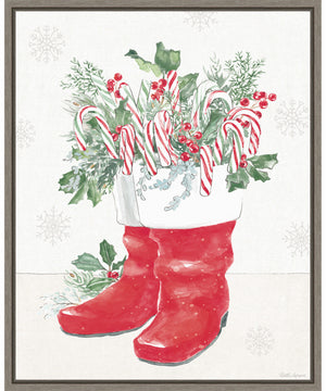 Framed Christmas Charm III by Beth Grove Canvas Wall Art Print (23  W x 28  H), Sylvie Greywash Frame