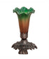 7" High Amber/Green Tiffany Pond Lily Victorian Mini Lamp