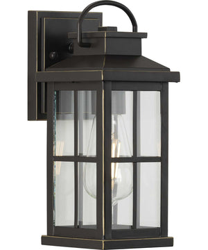 Williamston 1-Light Clear Glass Transitional Style Small Outdoor Wall Lantern Antique Bronze