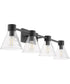 Beldar 4-light Bath Vanity Light Matte Black w/ Clear Glass