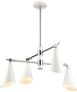 Luca 4-Light chandelier  Polished Chrome / White