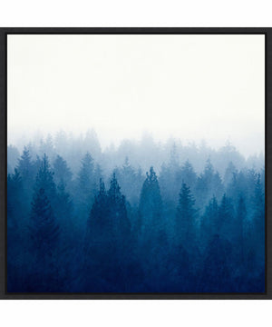Framed Heart and Soul - Foggy Forest by Dirk Wustenhagen Canvas Wall Art Print (30  W x 30  H), Sylvie Black Frame