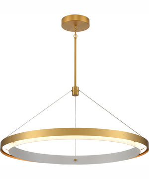 Fagan 33.5'' Wide Integrated LED Pendant - Brushed Brass/Matte White